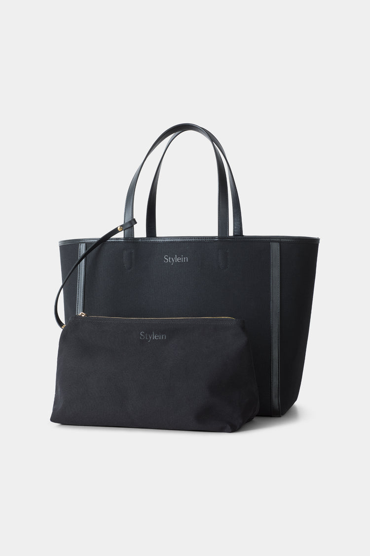 Yacht canvas black stylein packshot clutch front 