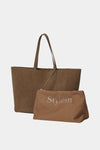 Yacht faux suede bag brown pouch