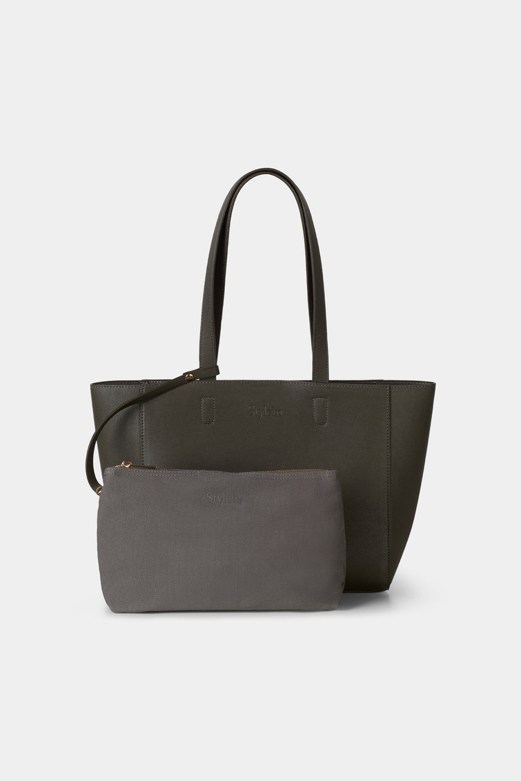 mini totebag yacht shopper stylein dark mud inner bag
