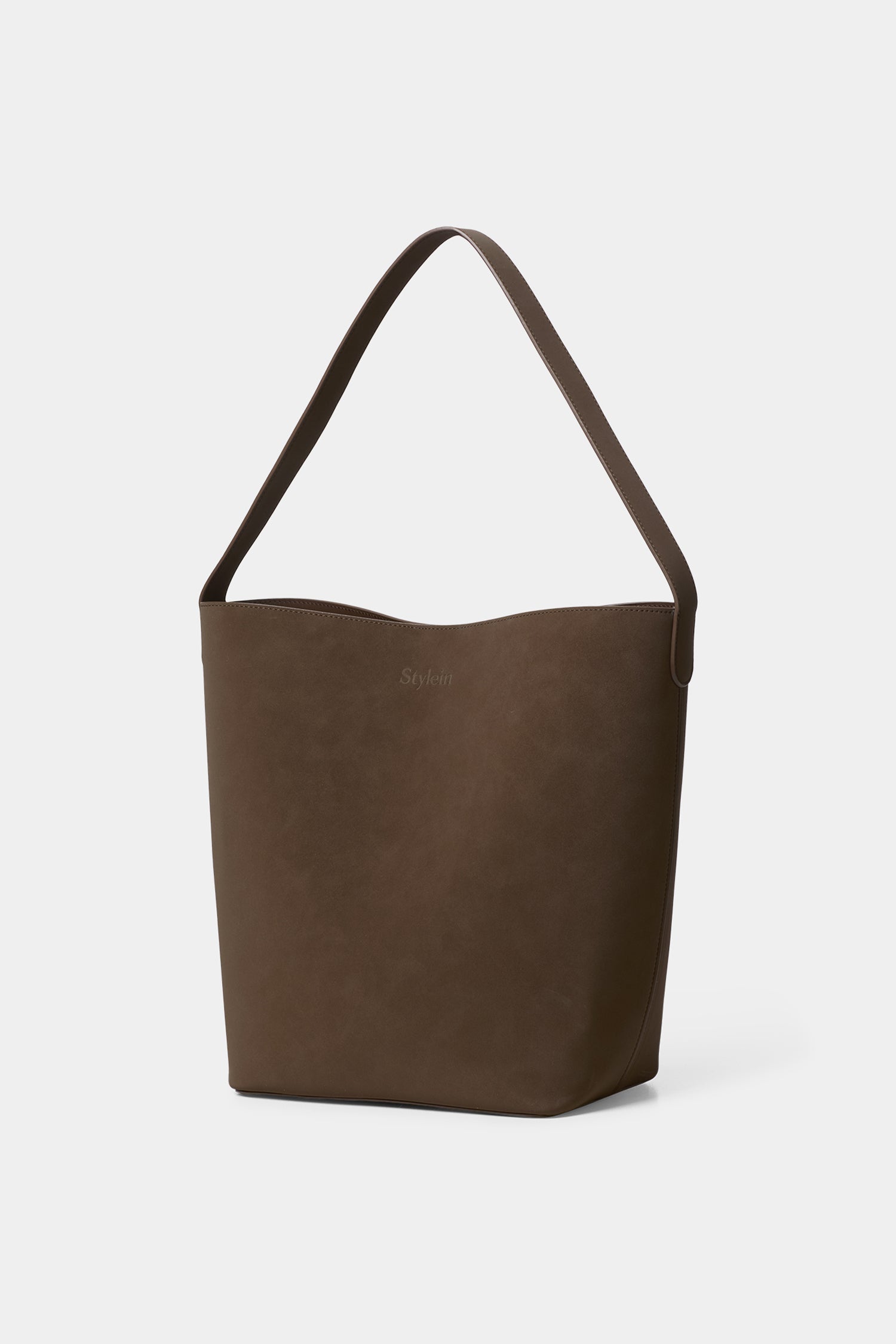 Youness bucket bag faux suede coffee stylein packshot 