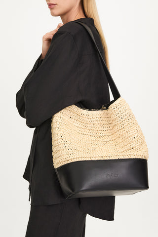 YOUNESS BAG PAPER STRAW - CREAM