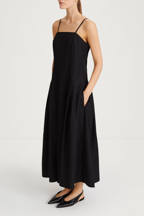 Jolina dress a line pleated skirt straps black stylein side image