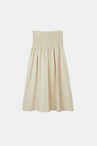 Sabrina trench skirt ivory a line smocked yoke stylein packshot