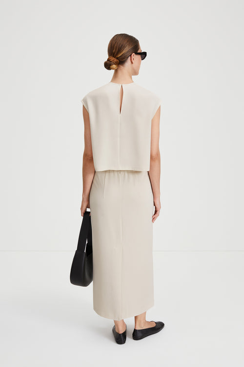 Berkeley skirt ankle length ivory stylein back image