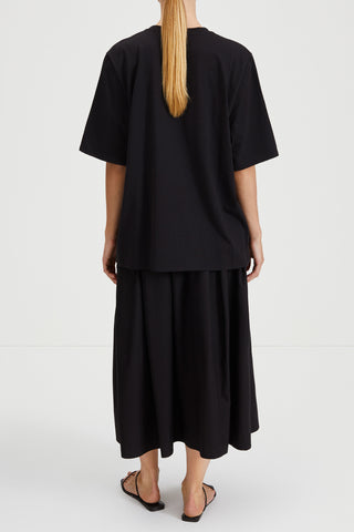 Jorina skirt voluminous mid length a line black stylein back image