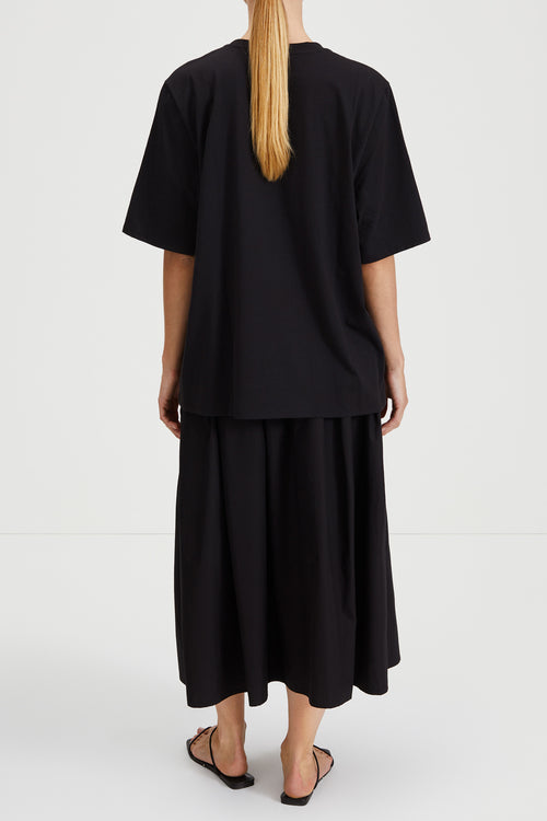 Jorina skirt voluminous mid length a line black stylein back image