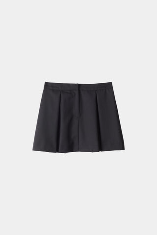 Bagnara skirt mini crepe box pleats black stylein packshot