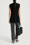 Balina black crepe vest stylein back model image