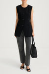 Balina black crepe vest stylein front model image