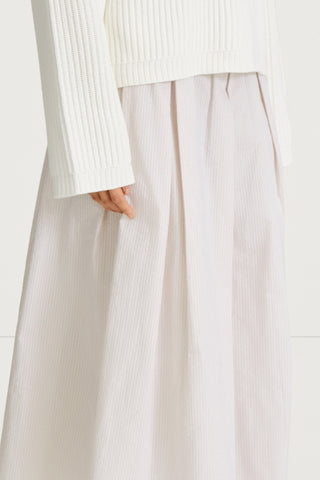 Jorina skirt voluminous a line seersucker beige stripe stylein detail image