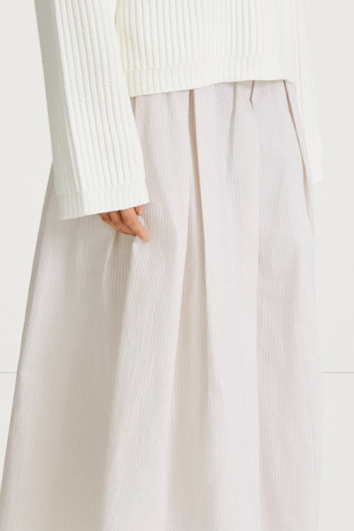 Jorina skirt voluminous a line seersucker beige stripe stylein detail image