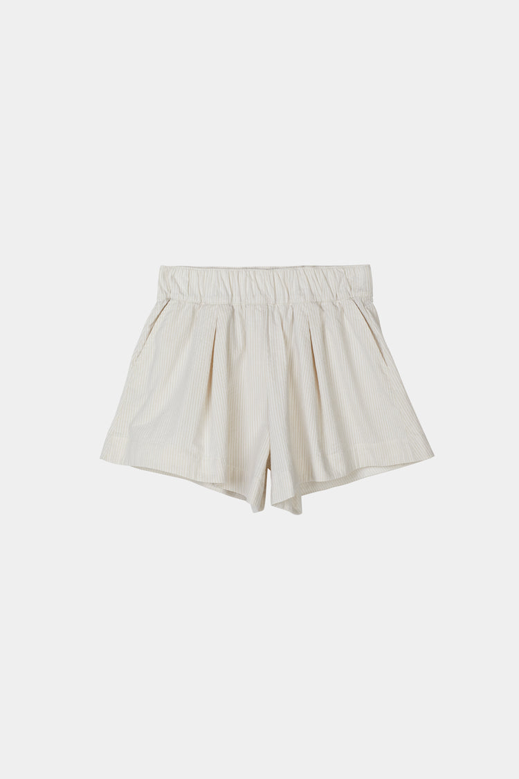 Mojo shorts flared seersucker beige stripe stylein packshot