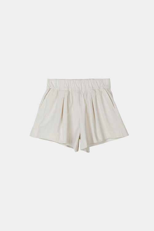 Mojo shorts flared seersucker beige stripe stylein packshot