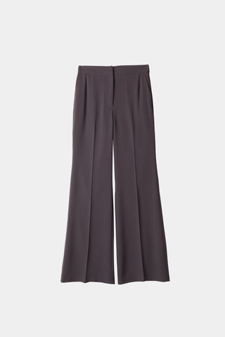Beline trousers kick flared design crepe dark brown stylein packshot