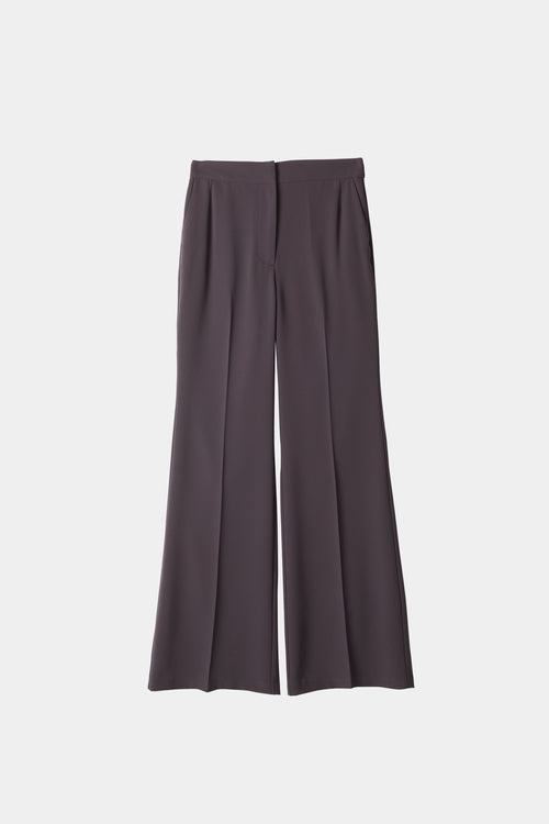 Beline trousers kick flared design crepe dark brown stylein packshot