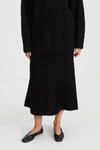 black a-lined knitted skirt stylein nanie close up