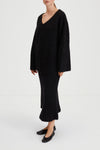 black a-lined knitted skirt stylein nanie side