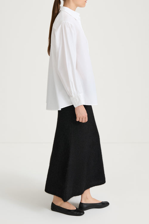 black a-lined mohair skirt stylein nanie side