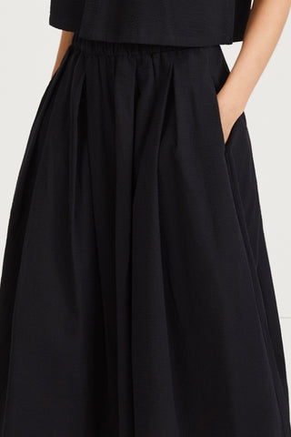 Jorina skirt voluminous a line seersucker black stylein detail image