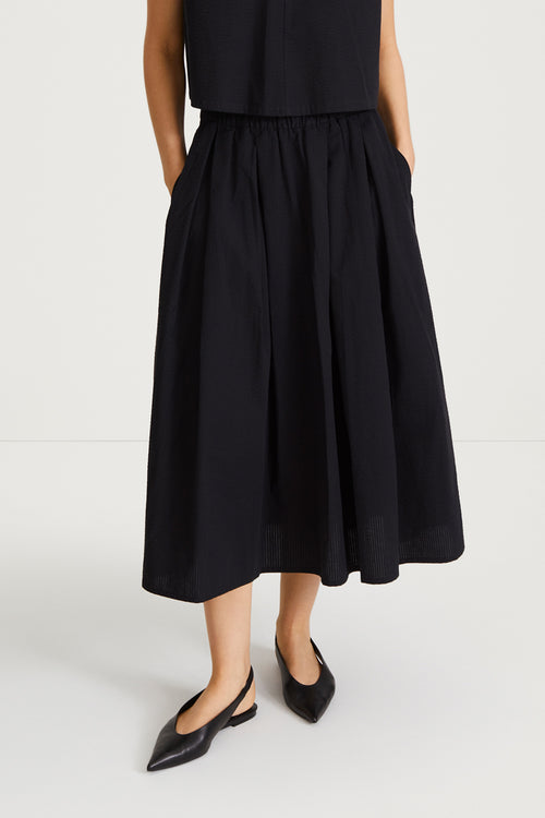 Jorina skirt voluminous a line seersucker black stylein front image