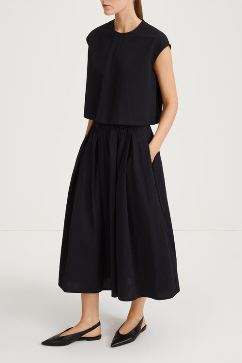 Jorina skirt voluminous a line seersucker black stylein side image