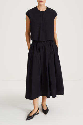 Jorina skirt voluminous a line seersucker black stylein front image