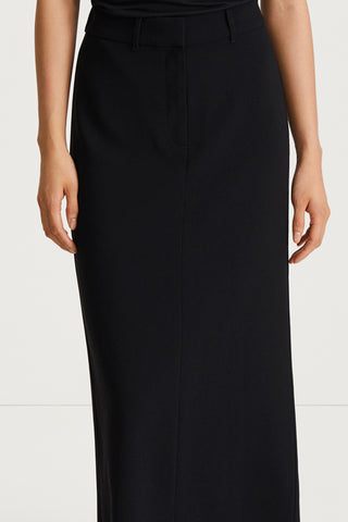  black ankle length skirt crepe stylein berkeley detail