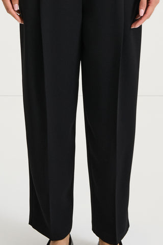 black ankle length suit trousers stylein berga detail