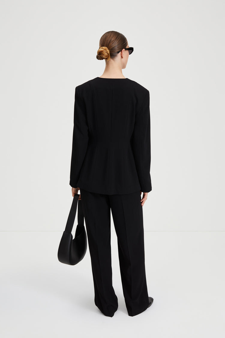 Brielle blazer cinched waist black stylein back image