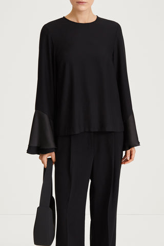 black blouse womenswear stylein marlowe close up