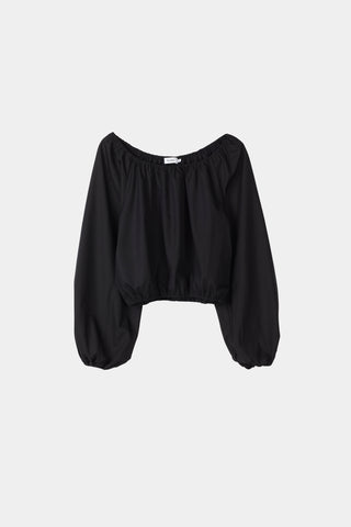Jurata blouse offshoulder cropped long balloon sleeves  black stylein packshot