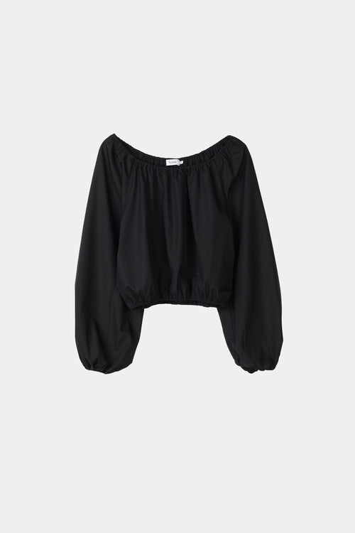 Jurata blouse offshoulder cropped long balloon sleeves  black stylein packshot
