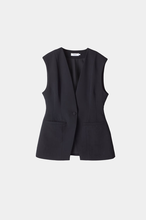 Briella blazer vest cinched waist black stylein packshot