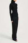 black fine knit turtle neck stylein helea side