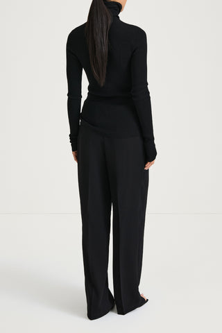 black fine knit turtle neck stylein helea back