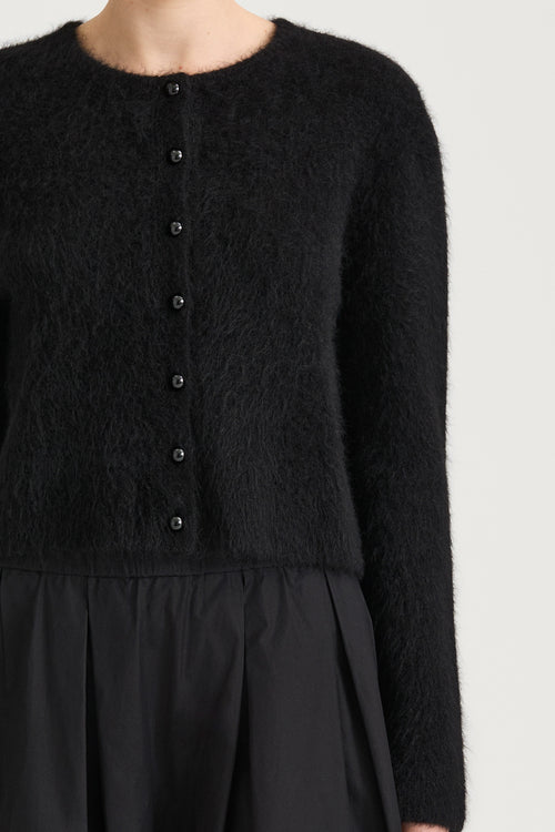 black knitted cardigan stylein nessa detail