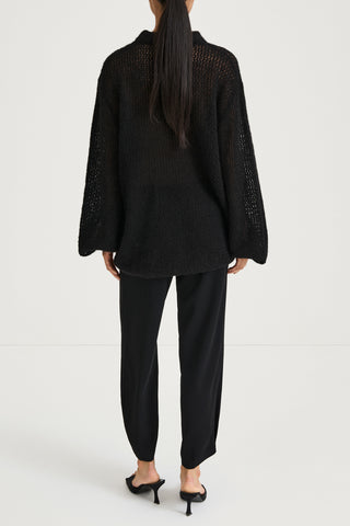 Black knitted sweater stylein nella back model image