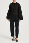Black knitted sweater stylein nella front model image