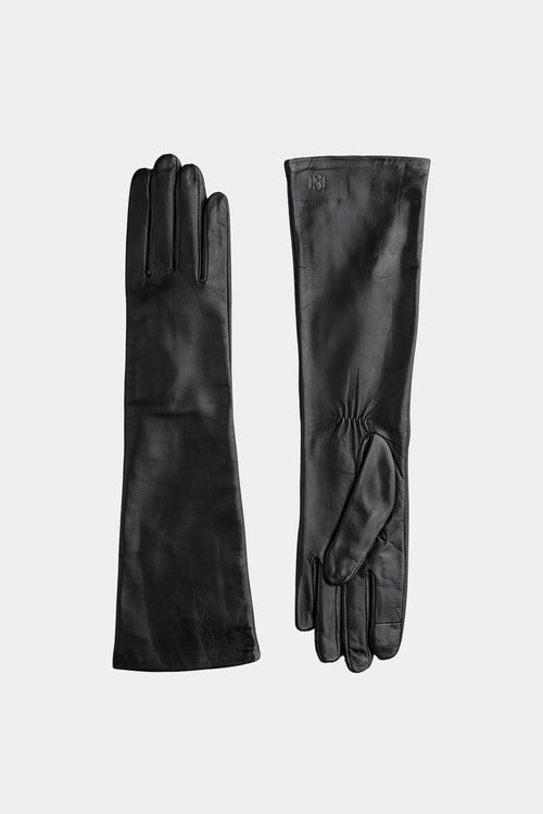 black long leather gloves essentials handsome 
