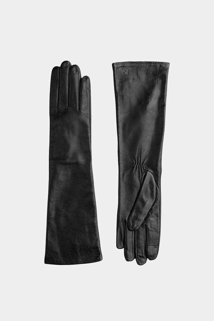 black long leather gloves essentials handsome 
