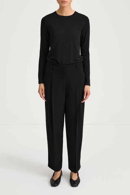 black long sleeve jersey top stylein canvey front