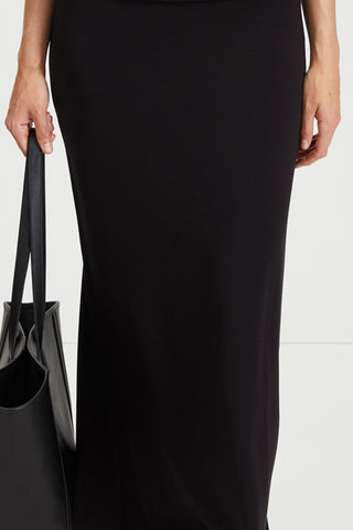 Claudi long skirt jersey subtly flared black stylein detail image