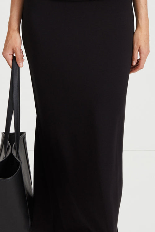 Claudi long skirt jersey subtly flared black stylein detail image