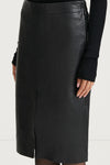 black midi leather skirt stylein viana detail