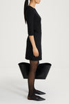 black mini skirt wool stylein tomo side