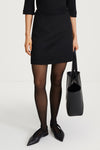 black mini skirt wool stylein tomo close up