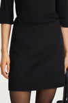black mini skirt wool stylein tomo detail