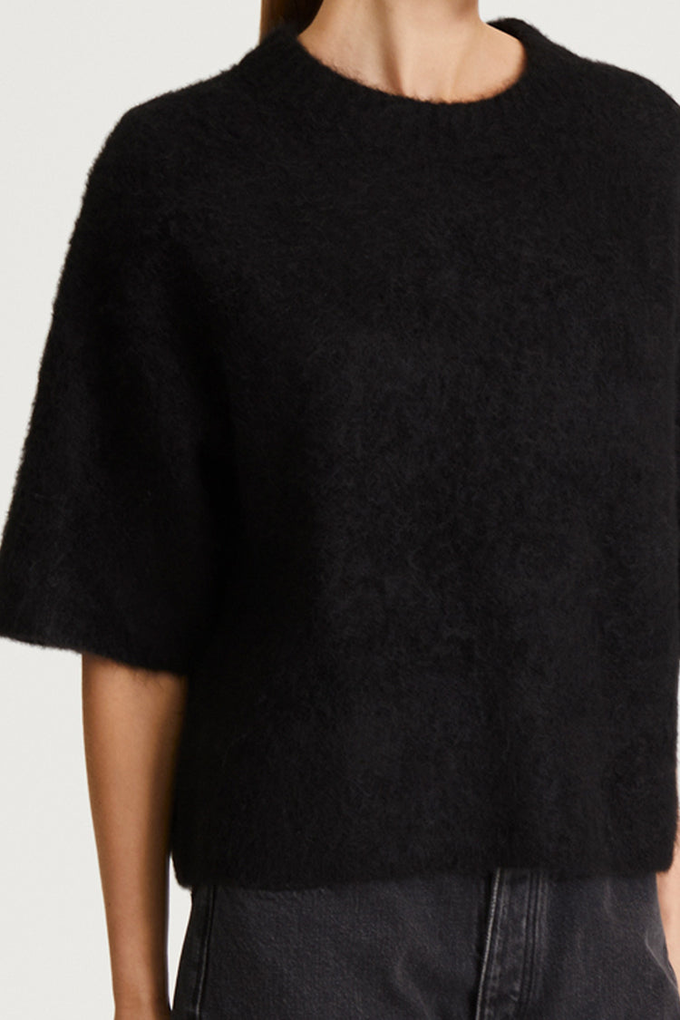 black mohair top nour stylein detail