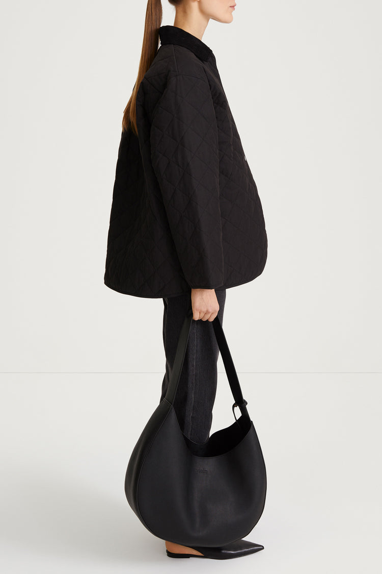 black quilted jacket stylein sabria  side