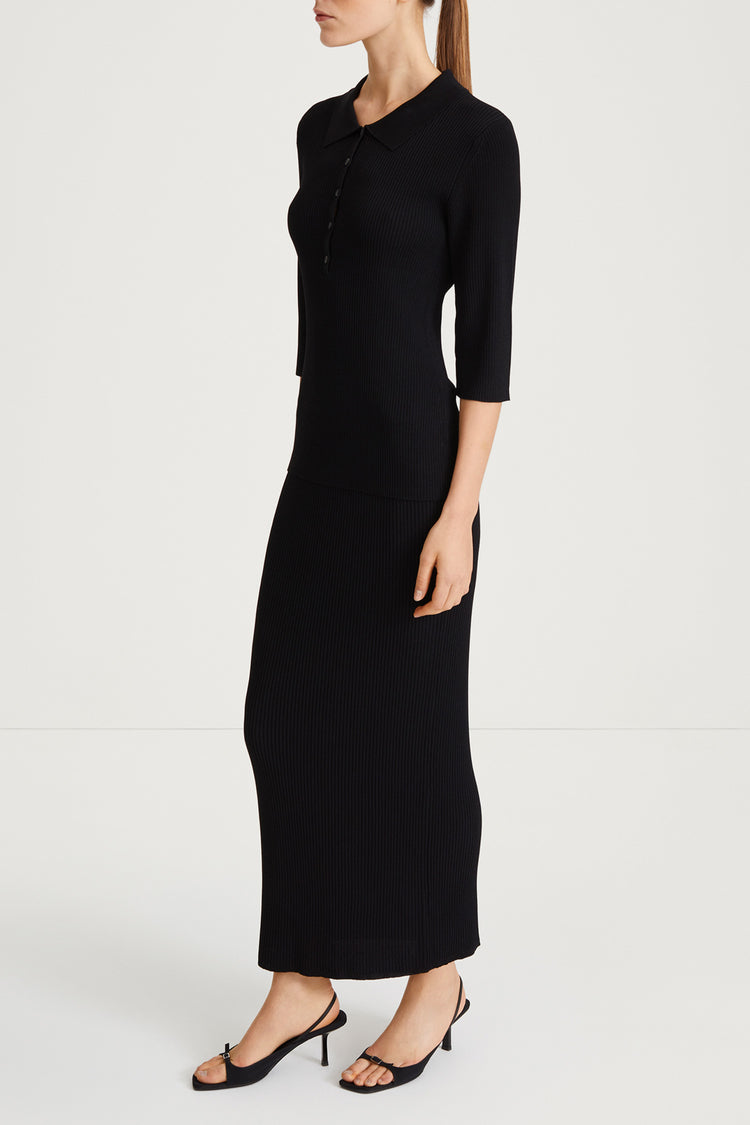 black rib knit slim fitted stylein priceton side